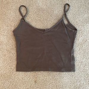John Galt Brown V Neck Tank
